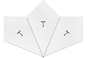 Warwick & Vance Herren-Taschentücher mit weißen Satin-Bordüre, mit blauen bestickten Initialen, 3 Stück