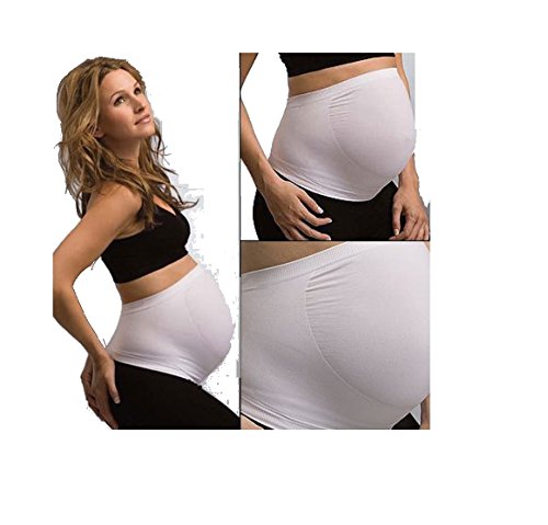 100% SEAMLESS ULTIMATE COMFORT MATERNITY SUPPORT BELT BLACK WHITE NUDE (BLACK M)