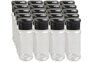 Cuasting Lot de 20 salières et poivrières pour épices 100 ml Noir Pot à poivre Bouteille Barbecue Condiment Cuisine Gadget Outil