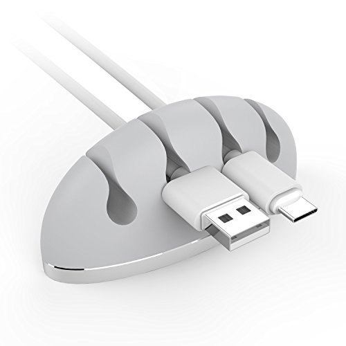 Hapurs Cable Ordenado Cable Organizador y Cable Administración Sistema Cable Acortar Conformado Como un Dinosaurio Huevo para Alambres, Escritorio Cable Cable Titular (gris)