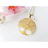 Kette Lebensbaum 3cm 925 Vergoldet Mutterta