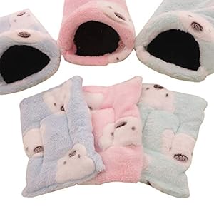 Saco de dormir cálido para mascotas pequeño animal de invierno, suave y cálida, jaula para hámster, cobaya, erizo, rata, chinchillas HCWW02 (S, azul)