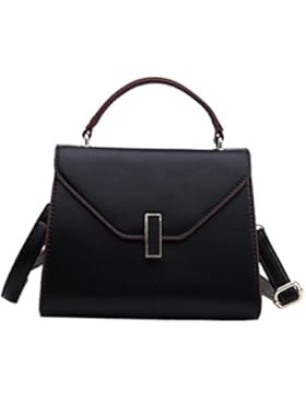 Damen PU Leder Handtasche Normallack Umhängetasche Mini Schultertasche Square Messenger Bag