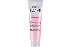 L'Oréal Paris Conditioner For Dull Porous Hair, Elvive Glycolic Gloss With 11% Gloss Complex and Glycolic Acid, Fills Hair Fibres For Lightweight Smoothing And 5x Wash Transformation Mirror Shine