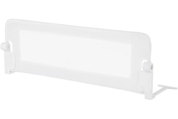 DREAMADE Barrière de Lit Pliable pour Bébé, Barrière de Protection pour Bord de Lit, Rail de Lit Protection pour Enfants, 105CM/120CM/150CMX40CMX42CM, Blanc/Gris/Bleu (Blanc, 120 CM)