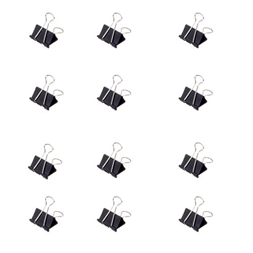 Original Mauly Klemmer 32 mm, Foldbackclip, Schwarz, Klemmweite 13 mm, 2143290, Karton 12 Stück