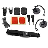 JMT Helmet Front Mount Bracket J-Hook Buckle + Protector Safety Buckle Tethers + Action Camera Strap for GoPro Hero 3 2 1