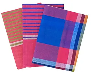 Bengal Trend Gamcha Cotton Bath Towel for Men & Women Large Size Stylish Soft Bengali Towels XXL Combo Set of 3