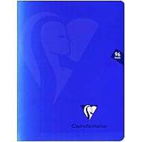 Clairefontaine 322741C Un Cahier Agrafé Mimesys Bleu Marine - 17x22 cm 96 Pages Grands Carreaux Papier Blanc 90 g - Couvertur