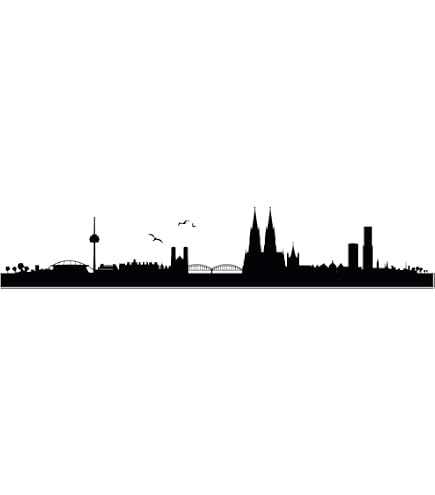 Wandtattoo Köln Skyline, 100 X 30 Cm, Schwarz – Mit Dom & Colonius, Konturgeschnitten