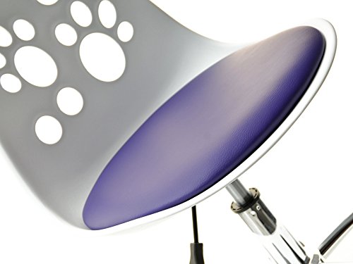 Foot - La Chaise Moderne et d'un Design Innovateur Tournante Réglable pour le Bureau d'enfants (Blanc/Violet)