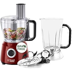 Russell Hobbs 24730-56 Robot Cuisine Multifonction Desire, Hâche, Mixe, Tranche, Râpe, Lames Pétrin, Batteur, Compatible Lave-Vaisselle, 7 Accessoires