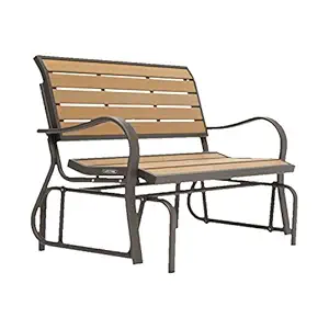 Lifetime 60055 Outdoor Glider Bench, 4, Walnut Brown