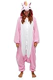Einhorn Pyjamas Kostüm Jumpsuit Tier Schlafanzug Erwachsene Unisex Fasching Cosplay Karneval - 