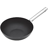 MasterClass Professional Non-Stick Carbon Steel Induction-Safe Wok, 24 cm (9.5")