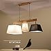 Produktbild kmmk Kreative Wohnzimmer Kronleuchter, American Restaurant Beleuchtung, einfache und moderne Studie kreative Holz Esstisch Esszimmer Massivholz Lampen, Nordic Kronleuchter.,Mischfarben,3 Köpfe