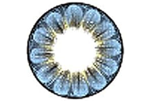 Matlens – EOS Farbige Kontaktlinsen ohne Stärke blau blue Big eyes Daisy 3T 2 Linsen 1 Kontaktlinsenbehälter 1 Pflegemittel 50ml