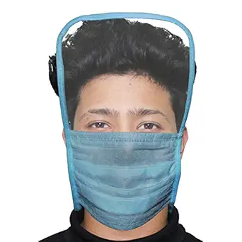 ORILEY AYURVEDA ORMFS05 Disposable 3 Ply Face Mask with Eye Shield Anti Spittle Splash Personal Protection for Medical & Outdoor (5 PCS)