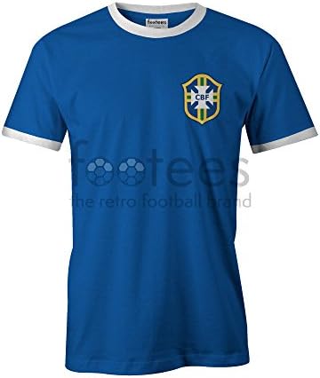 Personalised Retro Brazil Away Football Shirt- Mens T Shirt Unofficial (M)