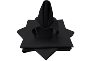 Lemos Home Tovaglioli in tessuto di alta qualità, 4 pezzi, in 100% cotone, collezione concetto, colore e dimensioni a scelta (set di 4 tovaglioli in tessuto, 45 x 45 cm, nero)