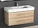Produktbild Aqua Bagno Badmöbel 100 cm inkl. Keramik Waschtisch Waschplatz mittig / Badezimmer Möbel inkl. Waschbecken Unterschrank Sonomo Eiche