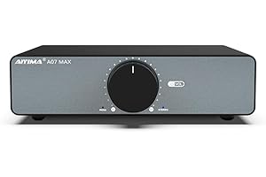 AIYIMA A07 MAX 2 CH mini Hifi amplifier 300Wx2 TPA3255 Class D Power Amp Bridgeable Mono Stereo Bookshelf Desktop Amplifier 600W with 3.5mm Output for Home audio Passive,with 48V5A Power Supply