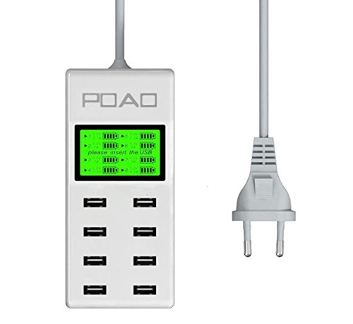 PAO 8 inteligentes Puertos USB con la sola pantalla multi-puerto del cargador para el iPhone de Apple  iPad  Samsung y M  s
