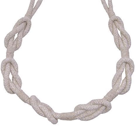 2 X CHAIN LINK REEF KNOT LINEN CREAM BEIGE CURTAIN DRAPE 90CM 35" TIEBACKS HOLD BACKS