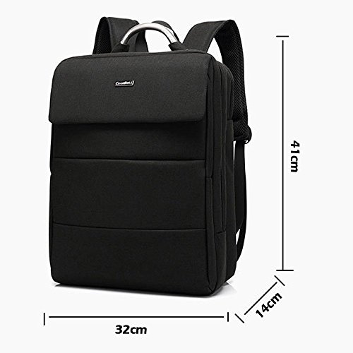 Acxeon 15,6 Zoll Universal Laptop Computer Business Tasche Rucksack Anzug Stoff mit Laptopfach /Akteneinteilung / Zubehörfächer Aktentasche für den Menschen (Schwarz) - 7
