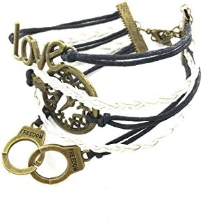 Puffer Collection - Adult and Youth Unisex Handmade Pleather Chain Brass Clock One Life One Love Fashion Bracelet