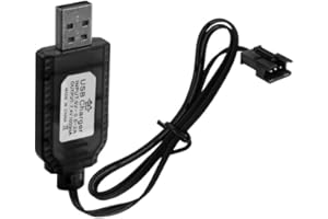 CJMUQHEHH Caricabatterie USB RC 7,4V Per Batterie LiPo Con Connettore SM-3 PIN – Sicuro, Portatile E Compatibile Con Auto RC, Barche, Droni E Giocattoli Telecomandati, con Protezione E Indicatore LED