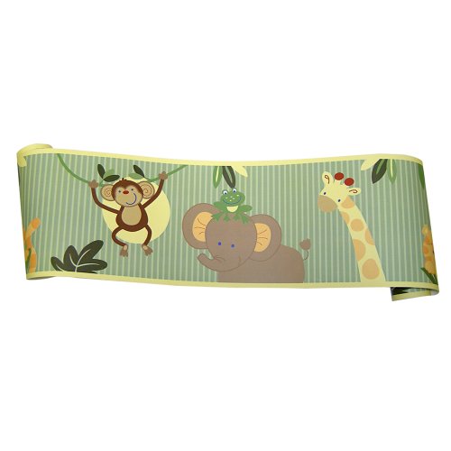 NoJo Jungle Babies Wall Border, 30 feet