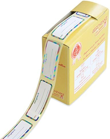 'Homemade Power of: Rainbow/with a Rainbow' Gifts with Name 1489 200 Labels and Upper Ear Lip on White Background, on a Roll in Dispensers Colourful