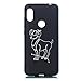 Produktbild Chreey Hülle für Xiaomi Redmi Note 6 Pro, Anti-kratzt Schwarz 3D Drucken Muster Handyhülle Weiche Silikon TPU Rückseitehülle Bumper Schutzhülle, Widder