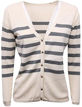 B7822 cardigan donna SUN 68 avorio/grigio maglione sweater woman