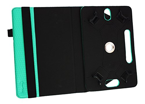 Emartbuy® Alcatel One Touch Pixi 3 ( 8.0 ) 4G 8 Zoll Tablet Universal ( 7 – 8 Zoll ) Gepolsterte Design Emerald Grün 360 Grad rotierende Stand Folio Geldbörse Tasche Hülle + Türkis Eingabestift - 3