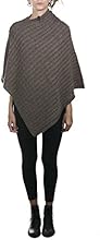 LOFOIO Poncio Donna treccia mantella lana MARRONE