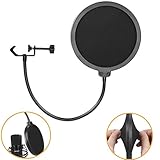 【Pop-Filter mit zwei Bildschirmen】 Der erste Bildschirm blockiert Luftstöße wie jeder Pop-Filter normalerweise. Die Lücke dazwischen verteilt dann den verbleibenden Luftdruck, sodass die Explosion beim Passieren des zweiten Bildschirms leicht eingedämmt wird. Reduzieren Sie auf effiziente Weise die Explosion, Windstörungen und Speichelspritzer während Ihrer Aufnahme oder Sendung und erzielen Sie einen klaren und lauten Klang.