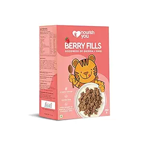 Nourish You Strawberry Fills | Strawberry Filling |Goodness of Quinoa and Ragi (4 Millets Grains) | 0% Maida | Gluten Free | Anytime Snack | 250g