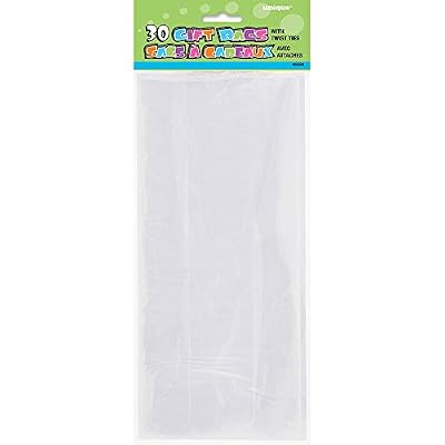 Unique Party - 62008 - Paquet de 30 Sacs Cadeaux - Cellophane - Transparent