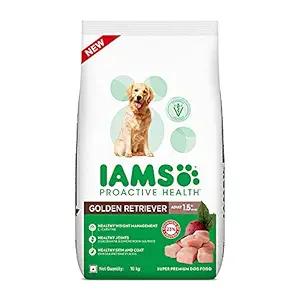 IAMS Proactive Health for Adult (1.5+ Years) Golden Retriever Premium Dry Dog Food, 10 Kg