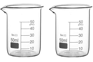 Rocwing 50ml Borosilicato 3.3 vetro Graduato Becher 2 in a pack