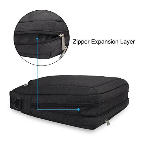 Zikee 17,3 Zoll wasserfeste und 360° stoßfeste Messenger-Bag als Schutz für Ihren Laptop/Notebook mit Handgriff und Schultergurt für Schule, Studium, Reisen und im Büro und für geschäftliche Nutzung (Schwarz) - 6