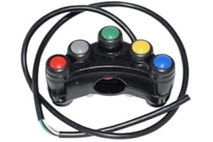 MOTOPARTS Motorrad Schalter Lenkerschalter Control Lenker 22mm für für Naked, Tourer, Rennsport, Cruiser, Pitbike (7 Tasten, Aluminium)