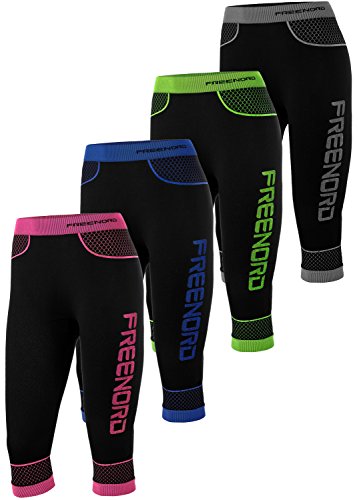 FITTECH ACTIVE Damen Thermoaktiv Laufhose Sporthose 3/4 Fitness Pilates Outdoor Radsport Running