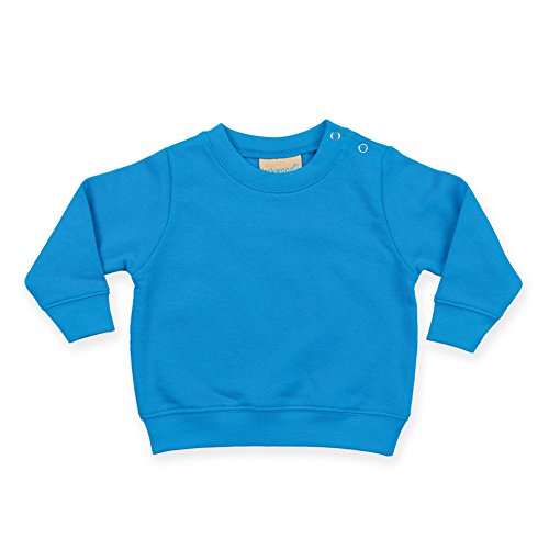 Larkwood Childrens Crew Neck Sweatshirt With Shoulder Poppers Blue