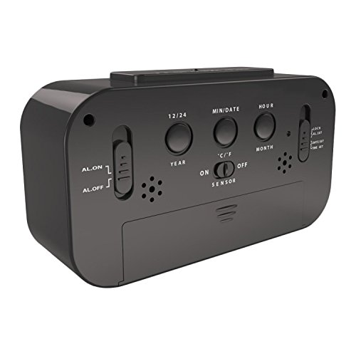 Kosee 5,3″ LED Digitaluhr Wecker Beleuchtung Digitalwecker Reisewecker mit Datum und Temperatur Anzeige, Schlummertaste, Sensorlicht und Nachtlicht – Schwarz - 2