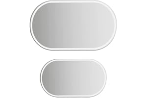 Neikafan 2 Pcs Car Sun Visor Mirror Car Cosmetic Mirror Self-Adhesive Car Vanity Mirror Stainless Steel Auto Makeup Mirror Universal Car Mirror Accessories for Sun Visor Car Seatback (15x8cm,11x6.5cm)