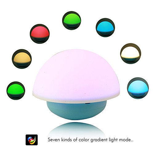 LED Nachtlicht kinder, ThorFire Mini Berührungssensor dimmare Atmosphären-Lampe Pilz Lampe Bettlampe Tumbler, 3Modi dimmbares Warmweiß/Farbwechsel mit Touch Schalter Babyzimmer,Schlafzimmer, Wohnzimme - 2