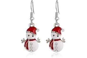 BSLVWG Weihnachtsdekoration, Damen-Weihnachtsohrringe, Weihnachtsbaum/Schneemann/Schneeflocken-Ornamente, Schmuck, Geschenke für Frauen, Feiertagsfeier
